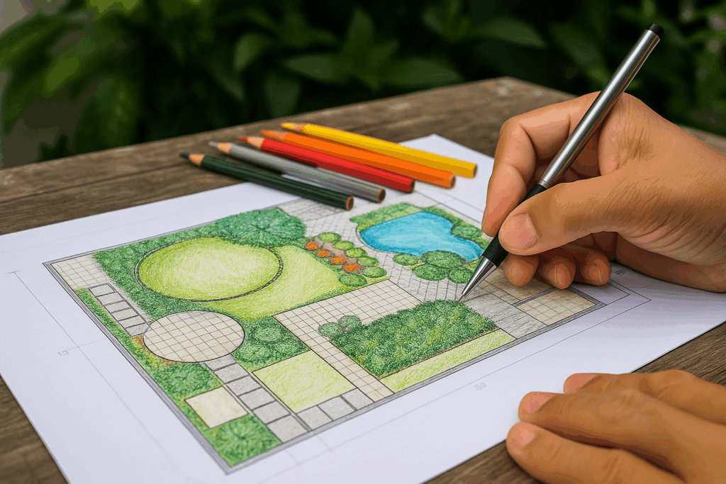 beplantingsplan en indeling